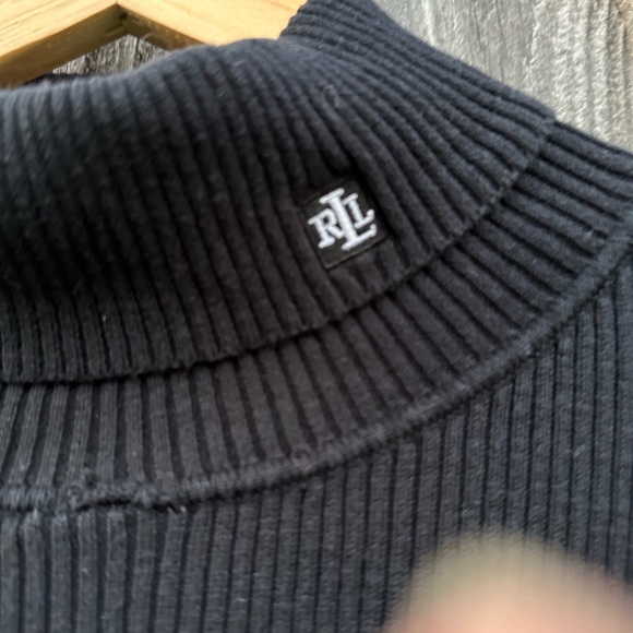 Ralph Lauren Vintage Black Ribbed Turtleneck Sweater EUC - Picture 3 of 5